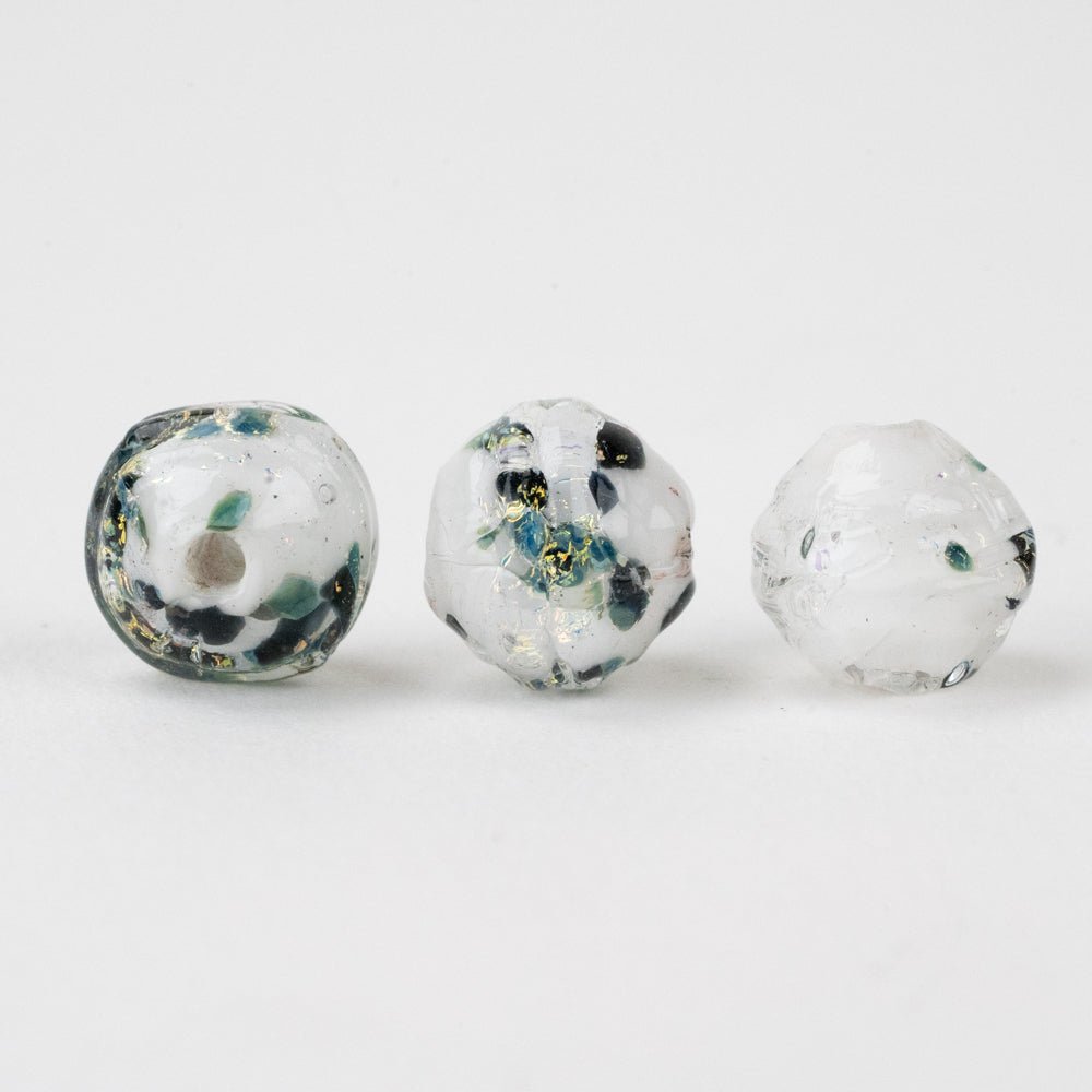 Coconut Beads - Icy Mountain - Handmade Glass Beads - Unicorne Beads