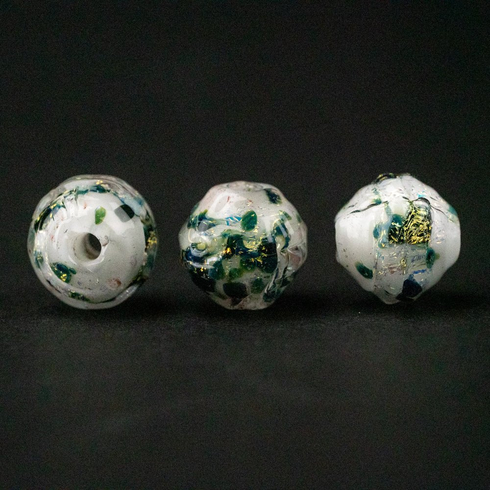 Coconut Beads - Icy Mountain - Handmade Glass Beads - Unicorne Beads
