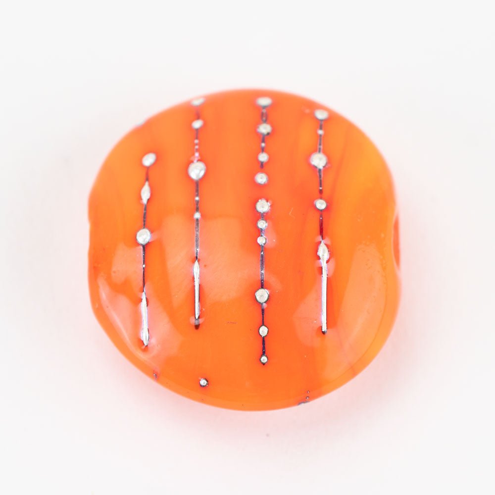 Coin Beads - Exotic - Large - Pumpkin - Premium Glass Beads - Unicorne Beads