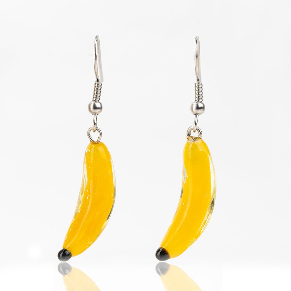 Dangle Earrings - Bananas - Handmade Glass Beads - Unicorne Beads