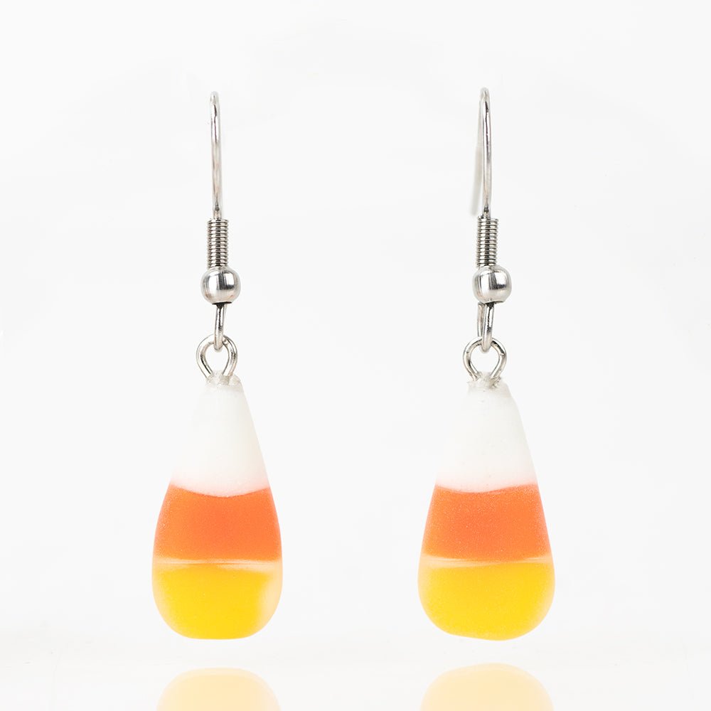 Dangle Earrings - Candy Corn - Handmade Glass Beads - Unicorne Beads