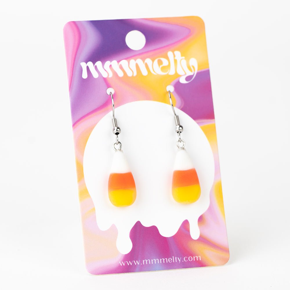 Dangle Earrings - Candy Corn - Handmade Glass Beads - Unicorne Beads
