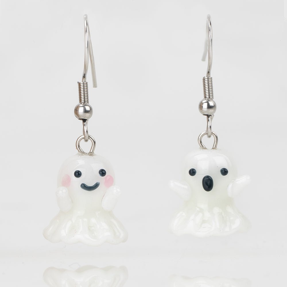 Dangle Earrings - Ghosts - Handmade Glass Beads - Unicorne Beads