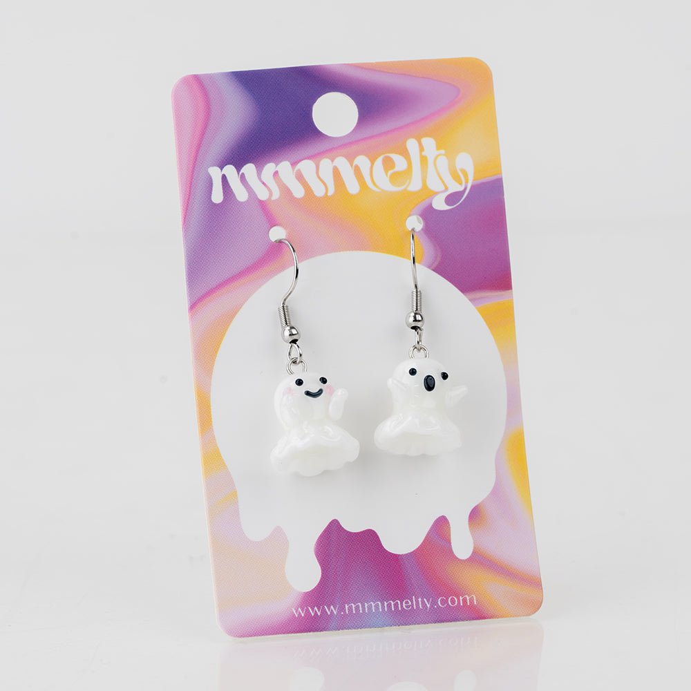 Dangle Earrings - Ghosts - Handmade Glass Beads - Unicorne Beads