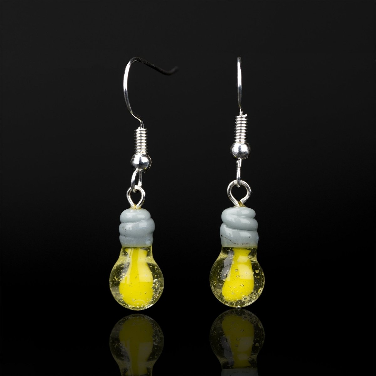 Dangle Earrings - Light Bulbs - Handmade Glass Beads - Unicorne Beads