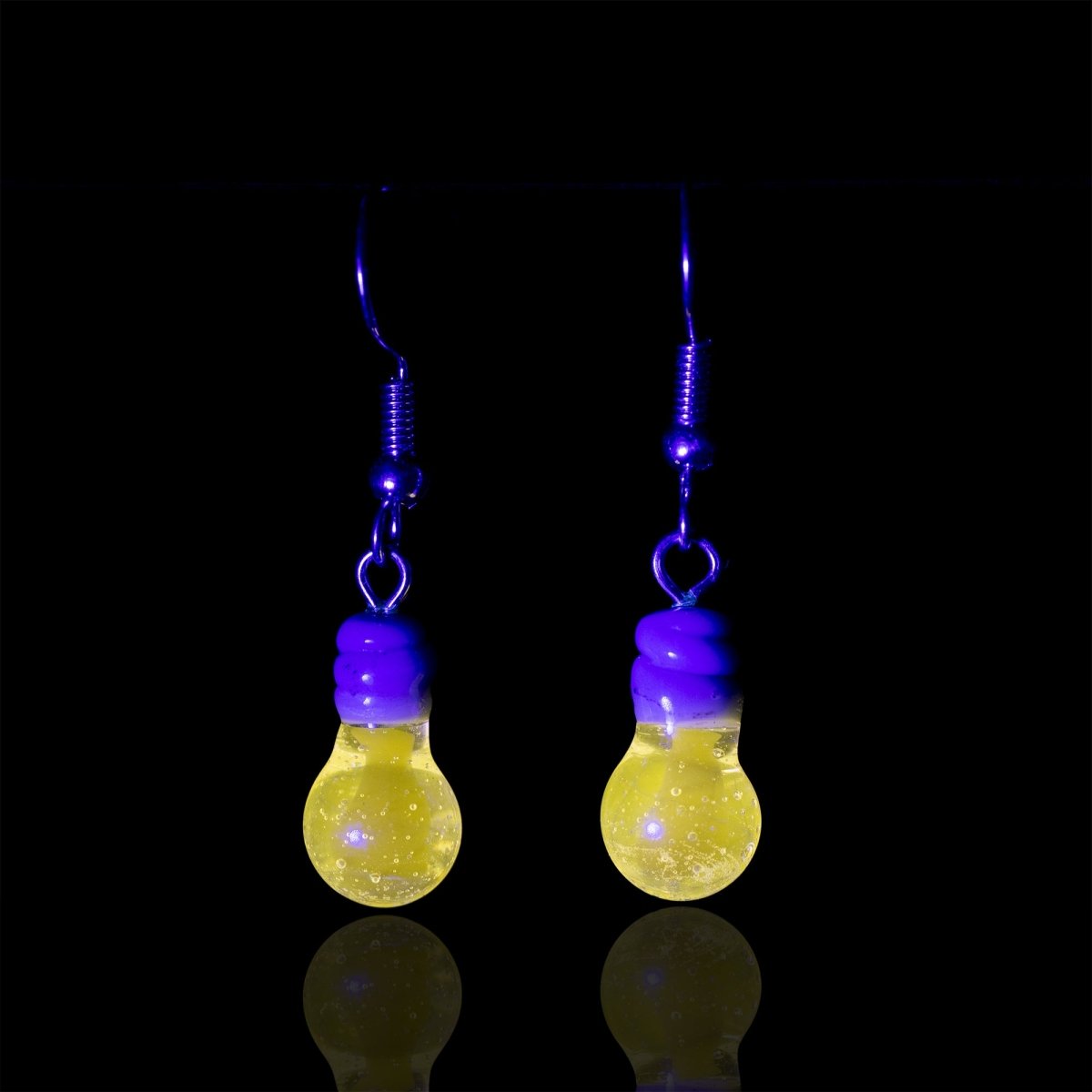 Dangle Earrings - Light Bulbs - Handmade Glass Beads - Unicorne Beads