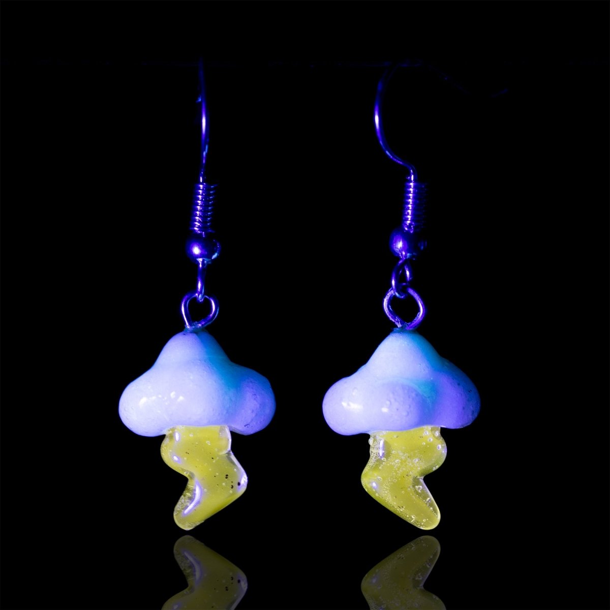Dangle Earrings - Lightning Clouds - Handmade Glass Beads - Unicorne Beads