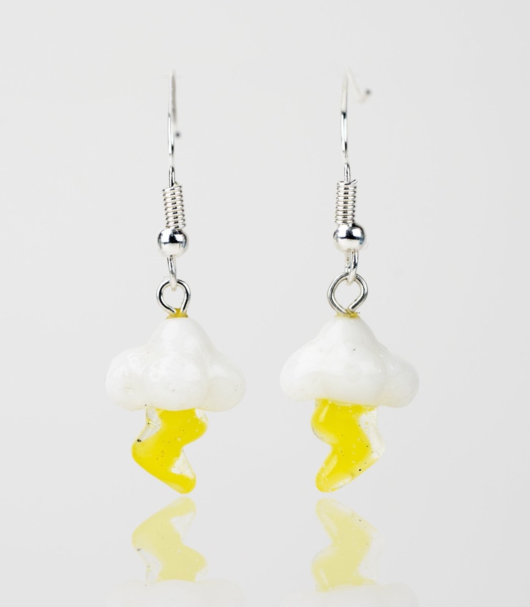 Dangle Earrings - Lightning Clouds - Handmade Glass Beads - Unicorne Beads