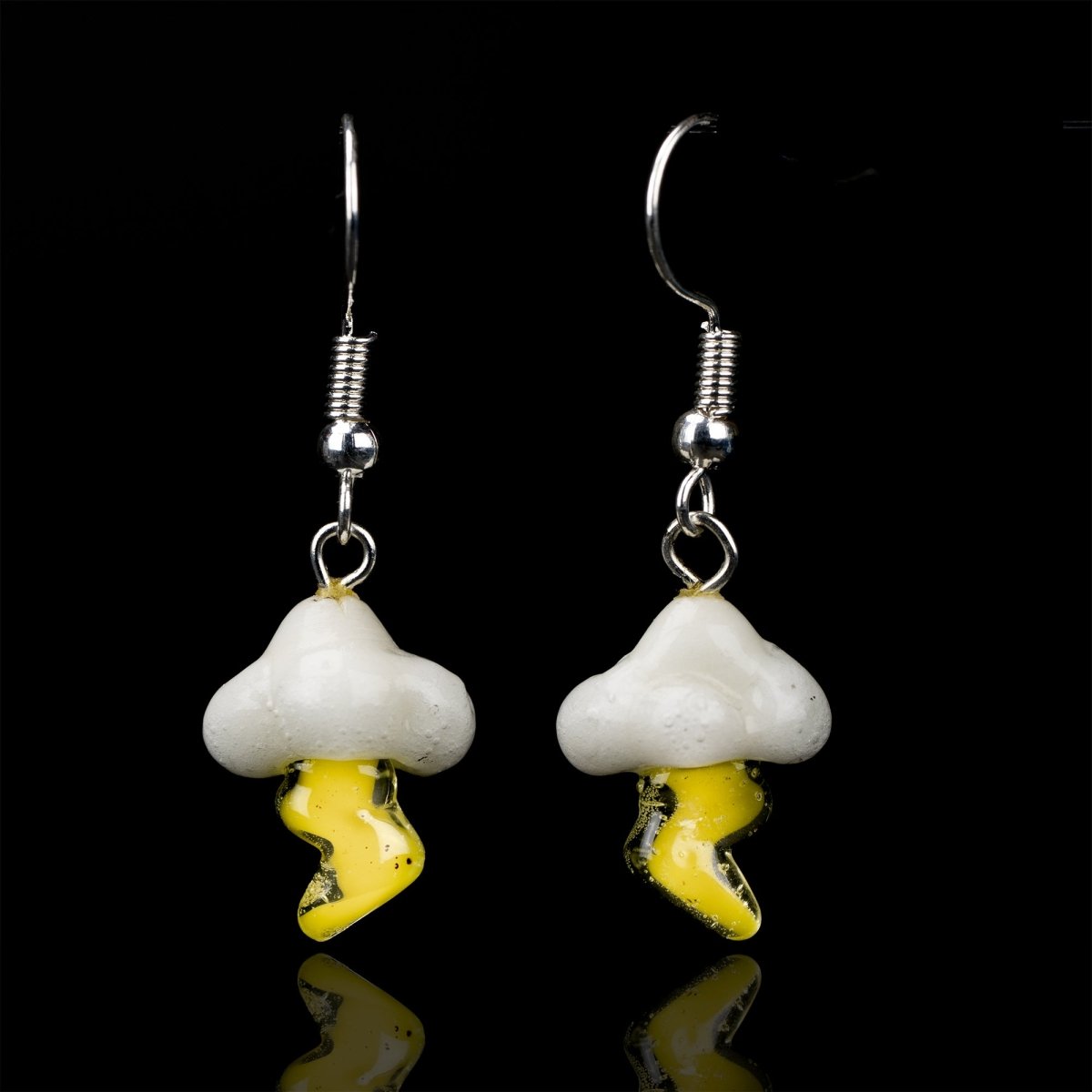 Dangle Earrings - Lightning Clouds - Handmade Glass Beads - Unicorne Beads