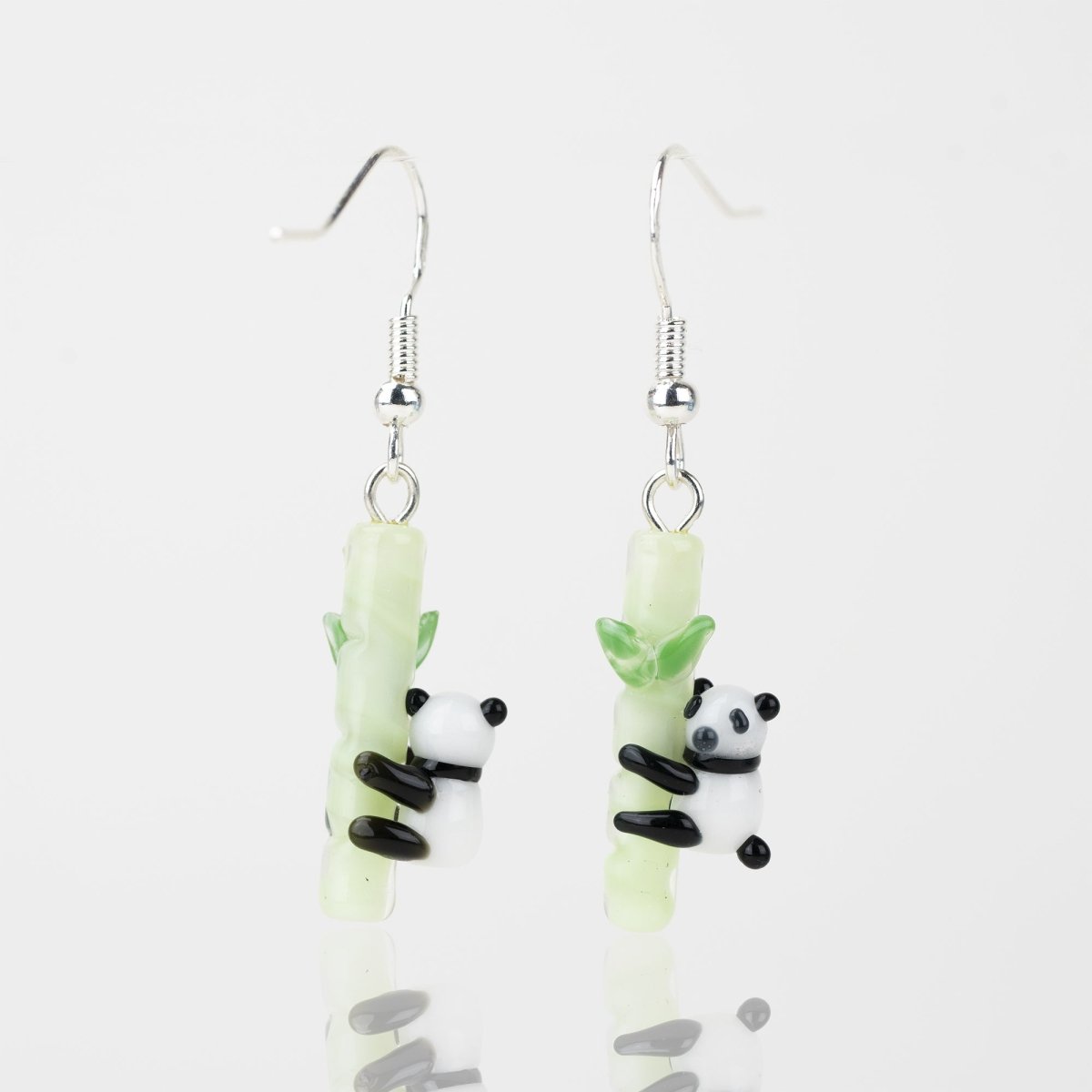 Dangle Earrings - Pandas - Handmade Glass Beads - Unicorne Beads