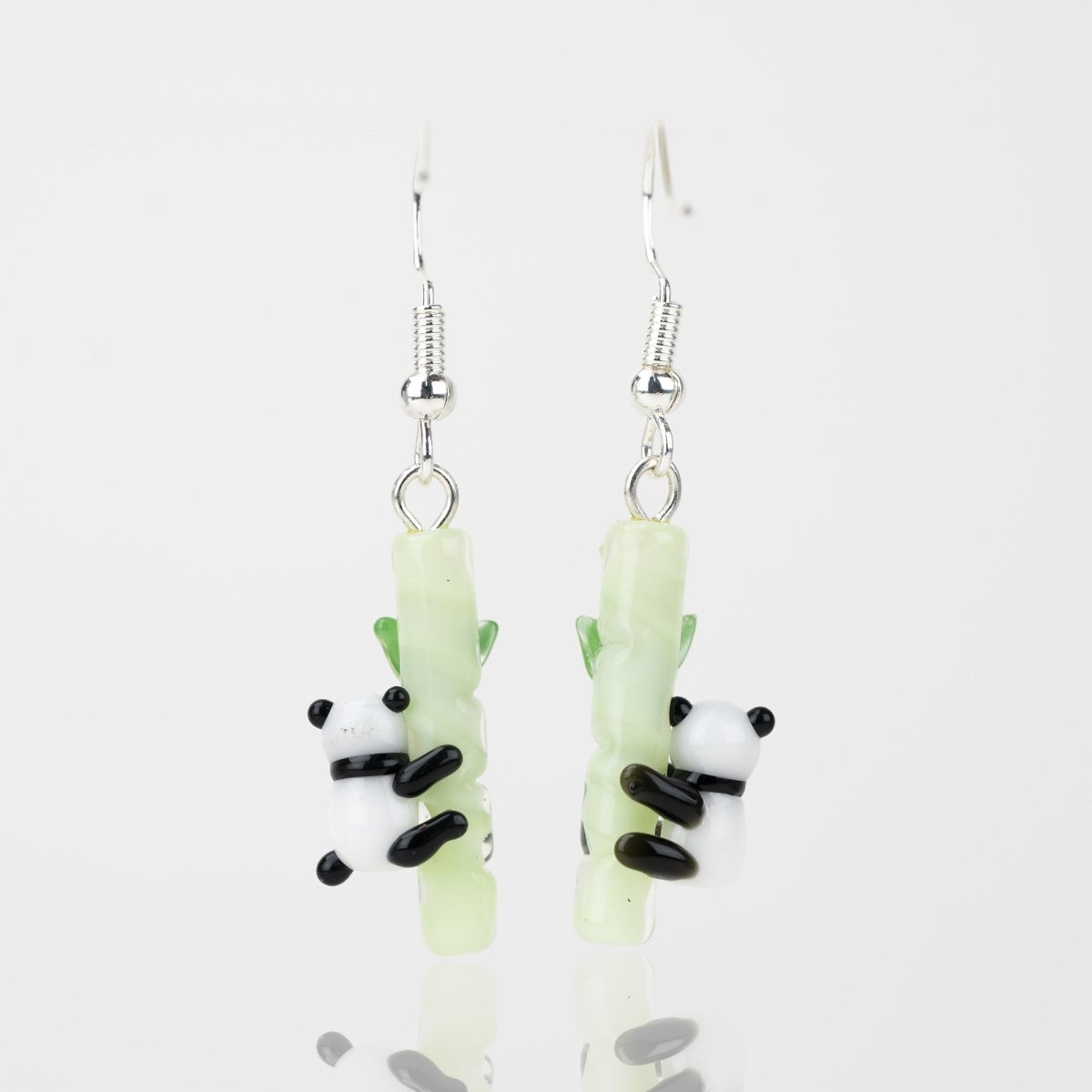 Dangle Earrings - Pandas - Handmade Glass Beads - Unicorne Beads