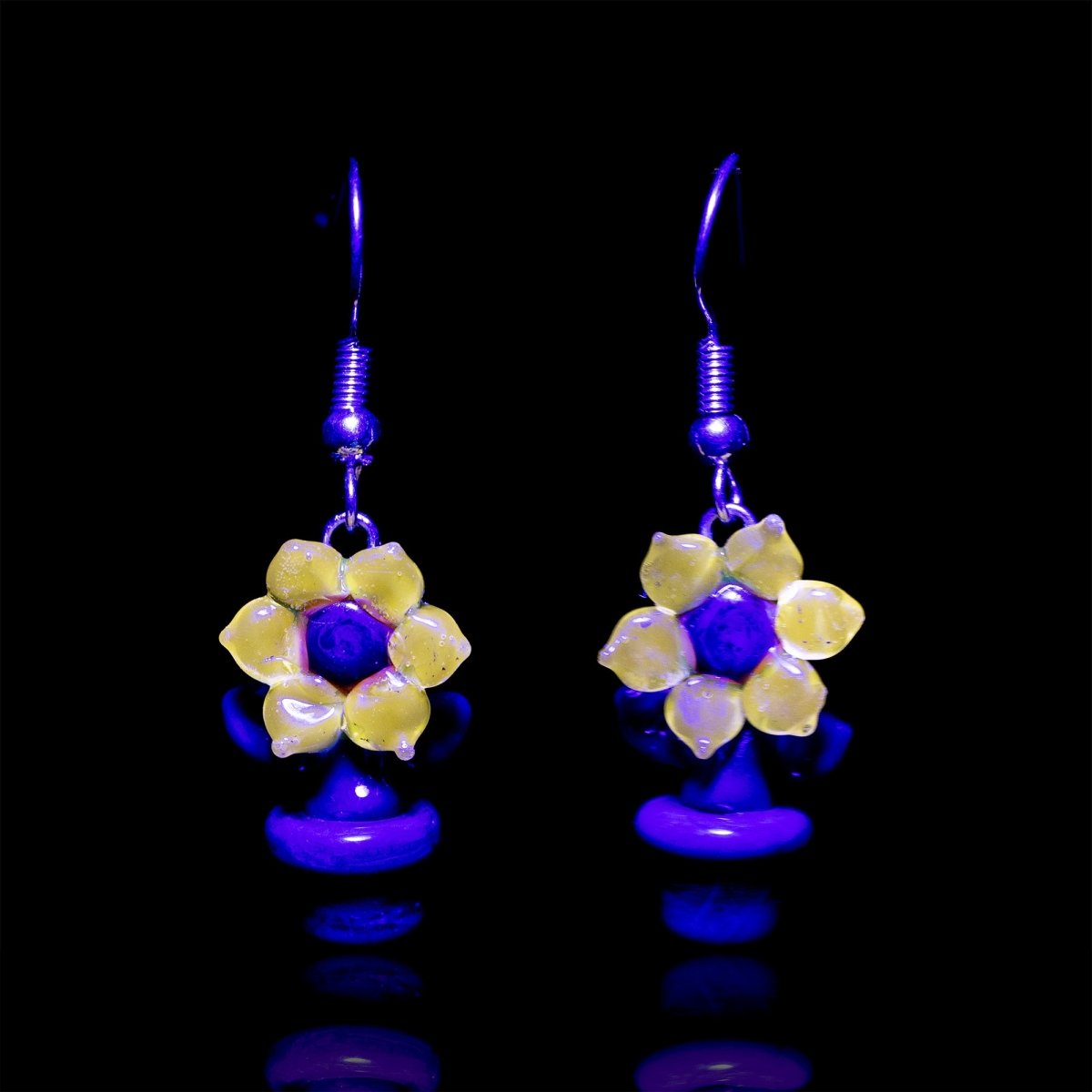 Dangle Earrings - Sunflowers - Handmade Glass Beads - Unicorne Beads