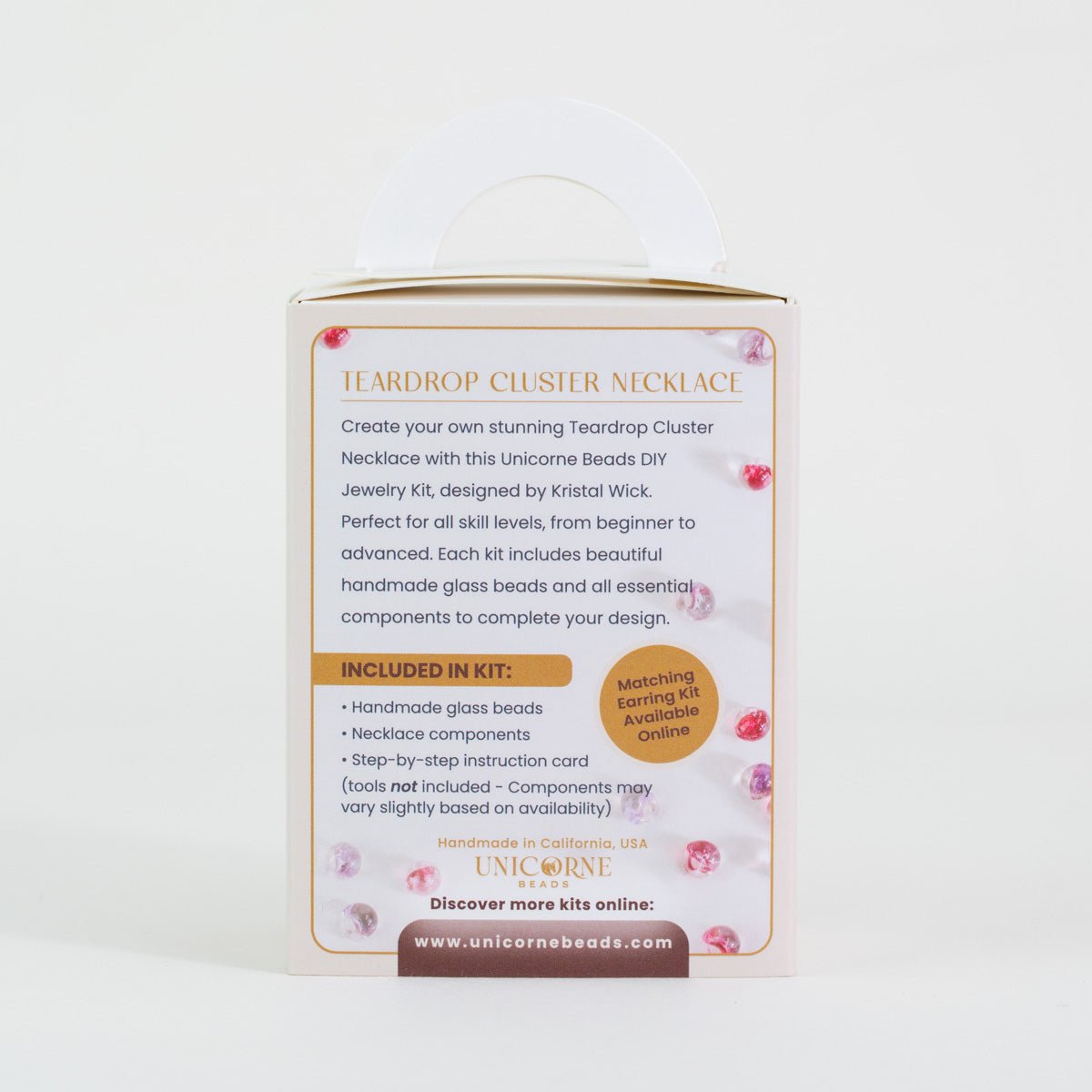 Berry Blossom DIY jewelry kit packaging with beads and necklace hardware