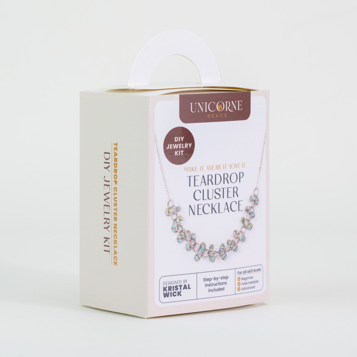 DIY jewelry kit green exotic teardrop cluster necklace