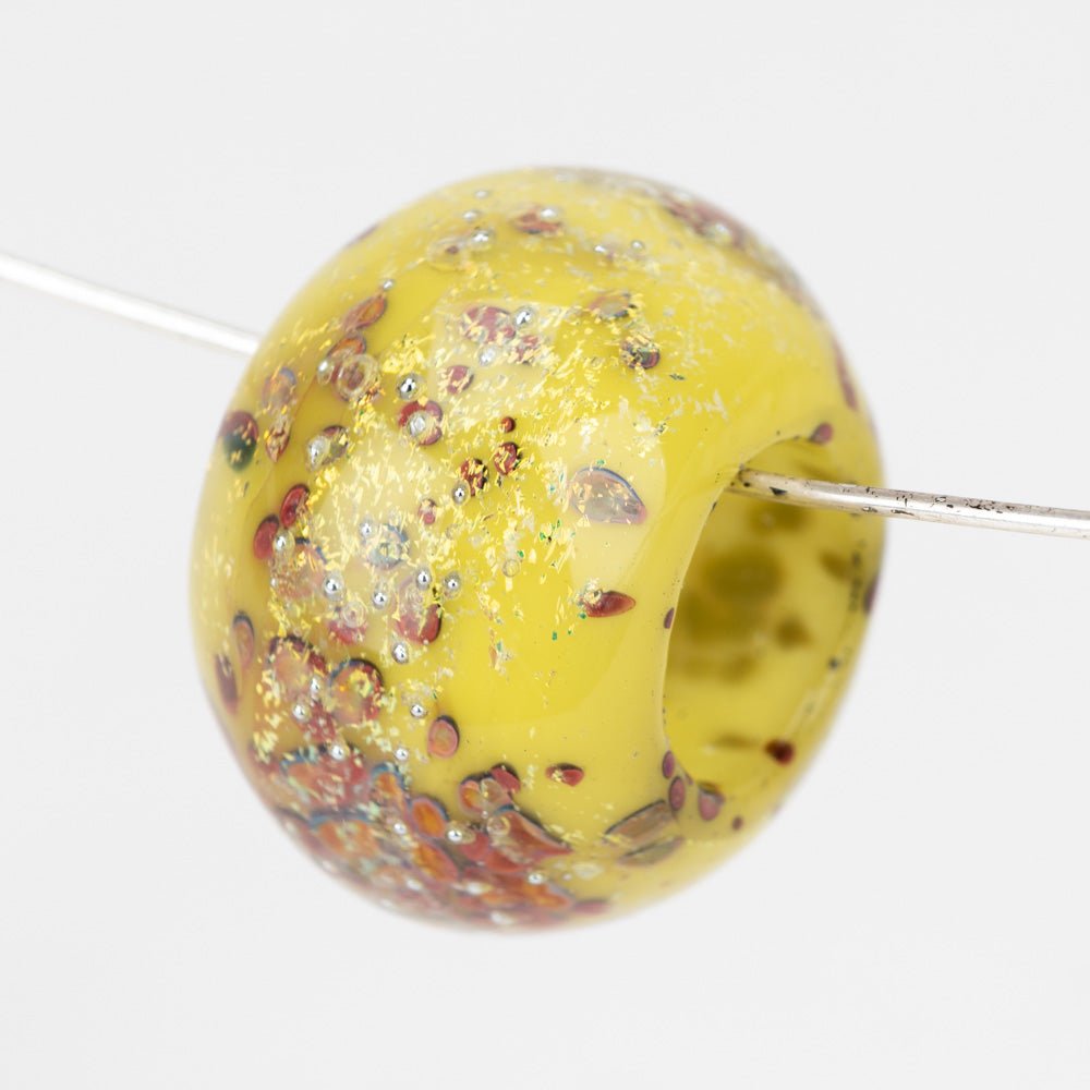 Donut Bead - Silver Series - Large - Happy Daze - Handmade Glass Beads - Unicorne Beads