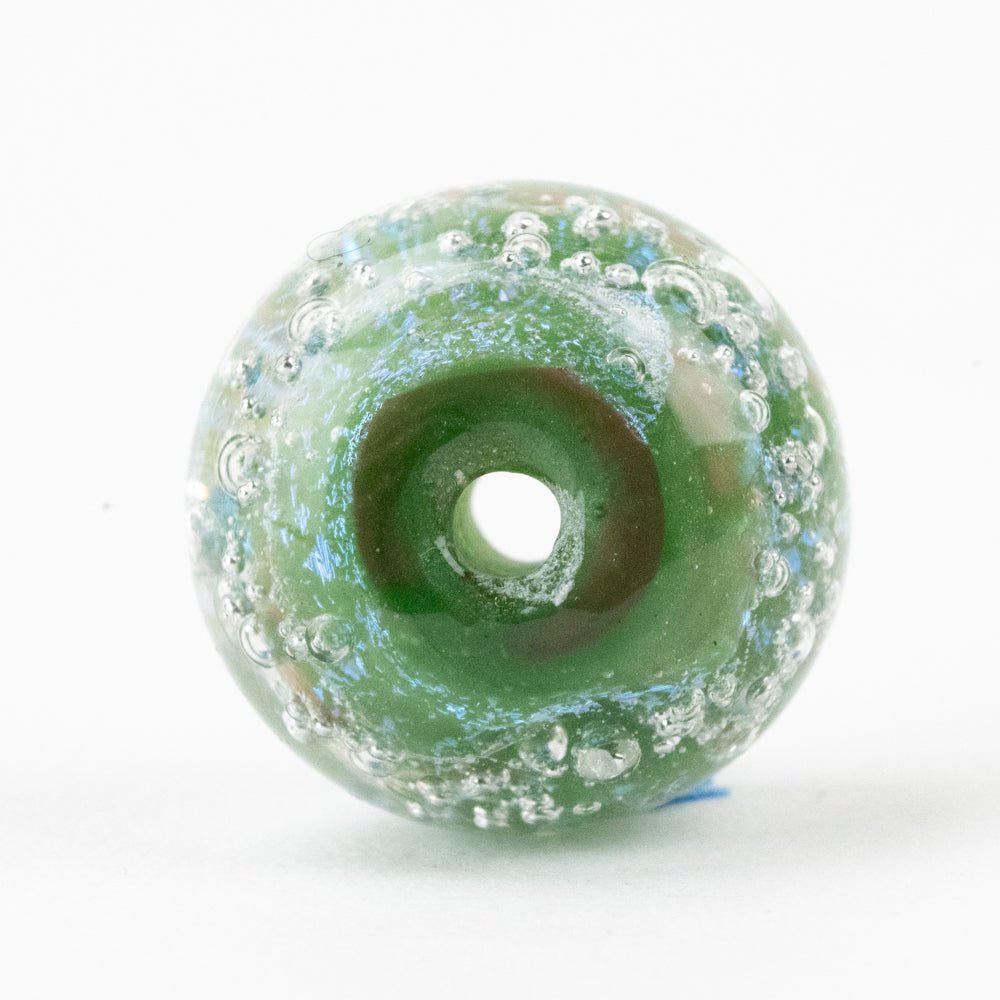 Donut Bead - Silver Series - Small - Jade - Handmade Glass Beads - Unicorne Beads