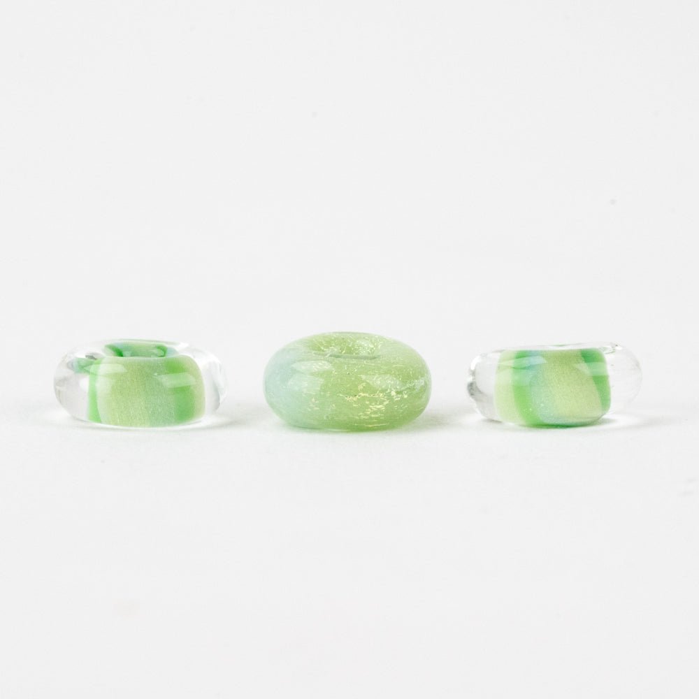Donut Beads - Lime Sherbet - Handmade Glass Beads - Unicorne Beads