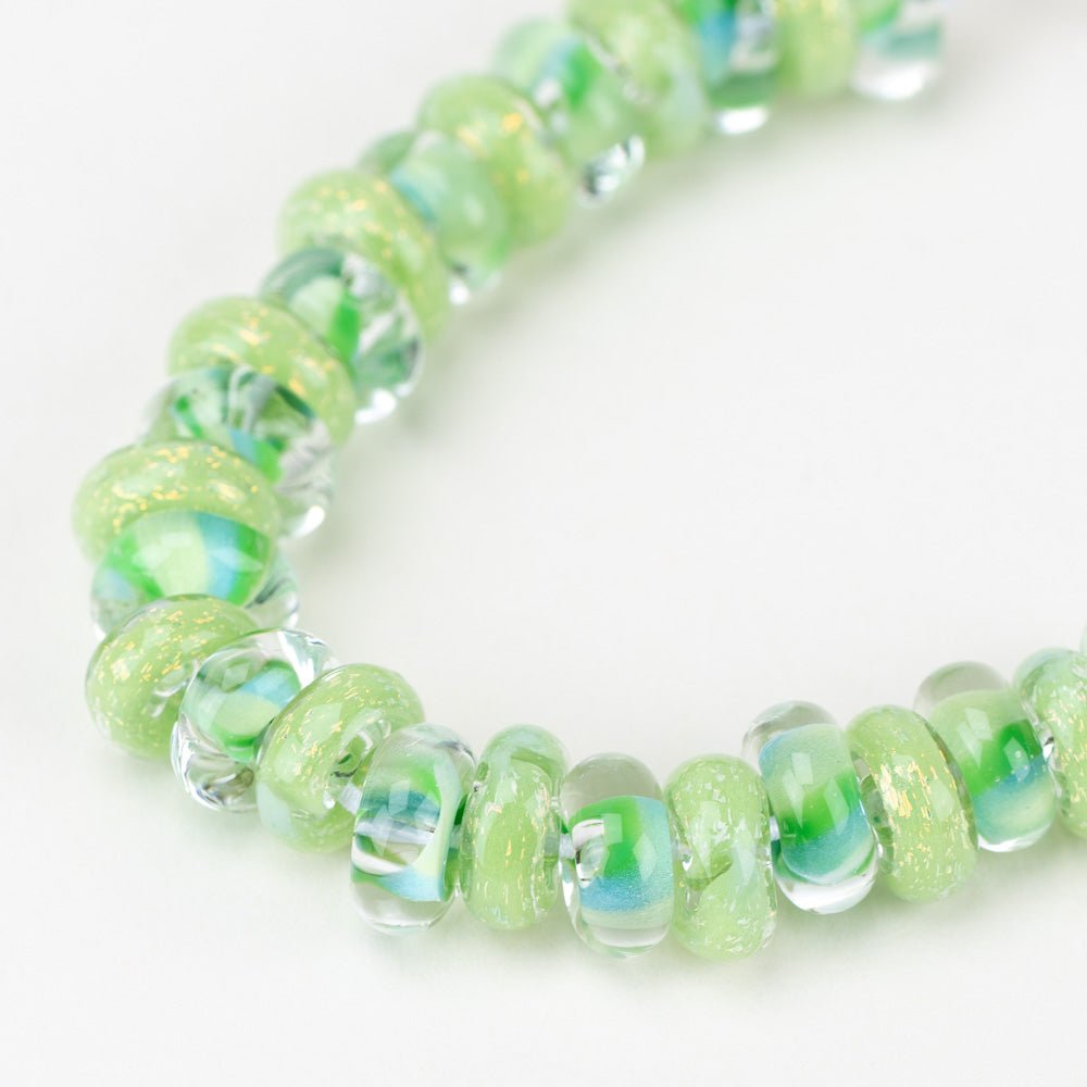 Donut Beads - Lime Sherbet - Handmade Glass Beads - Unicorne Beads