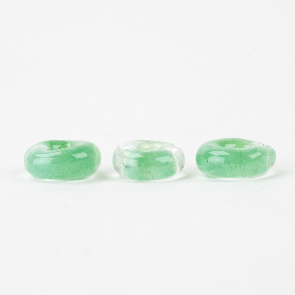 Donut Beads - Minty - Handmade Glass Beads - Unicorne Beads
