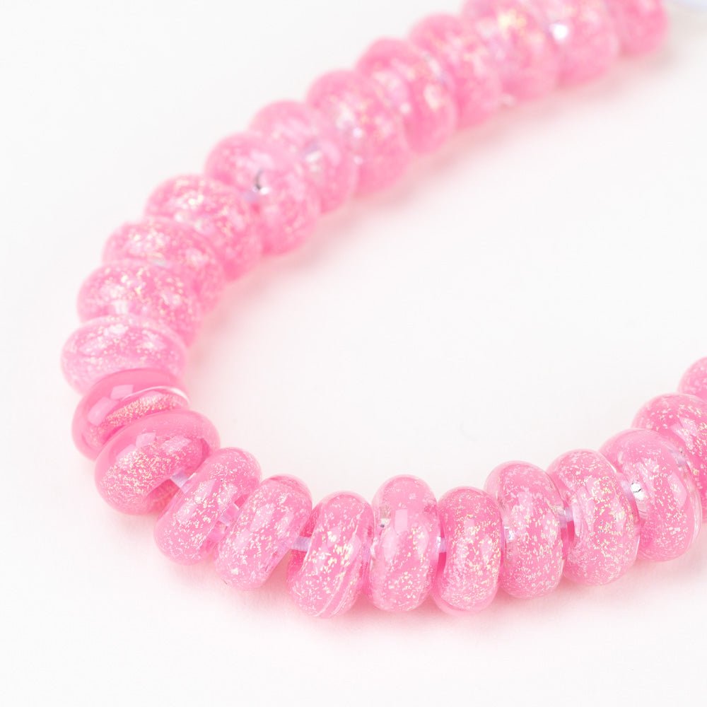 Donut Beads - Pink Fairy - Handmade Glass Beads - Unicorne Beads