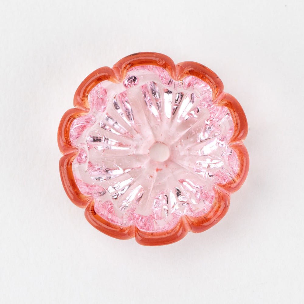 Flower Bead - Cherry Blossom - Handmade Glass Beads - Unicorne Beads