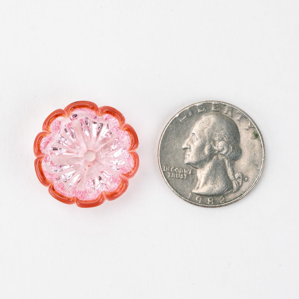 Flower Bead - Cherry Blossom - Handmade Glass Beads - Unicorne Beads