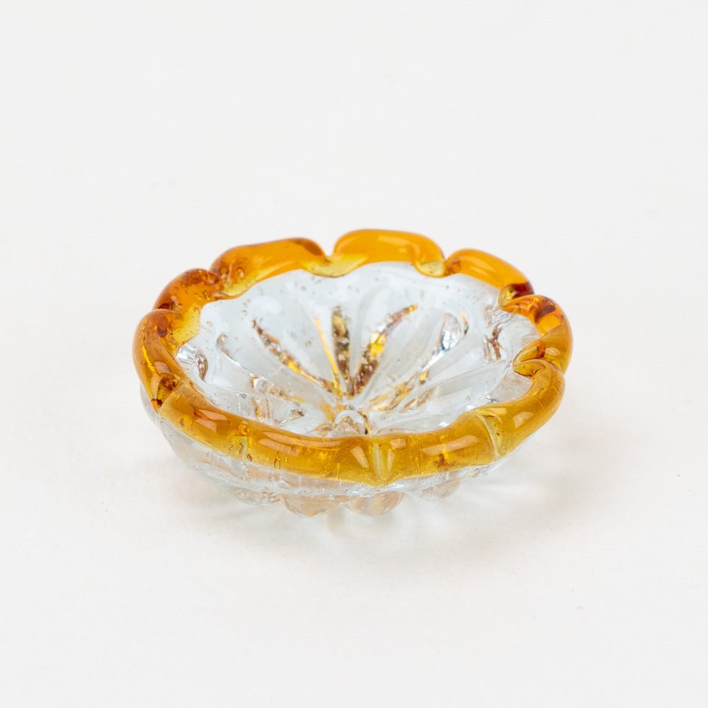 Flower Bead - Golden Honey Crystal - Handmade Glass Beads - Unicorne Beads