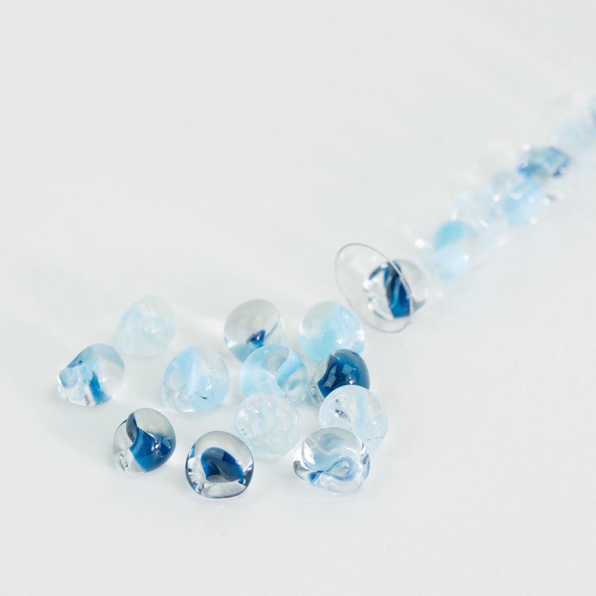 Glacier Blue Palette Teardrop Bead Tube - Mixed Colors - Premium Glass Beads - Unicorne Beads
