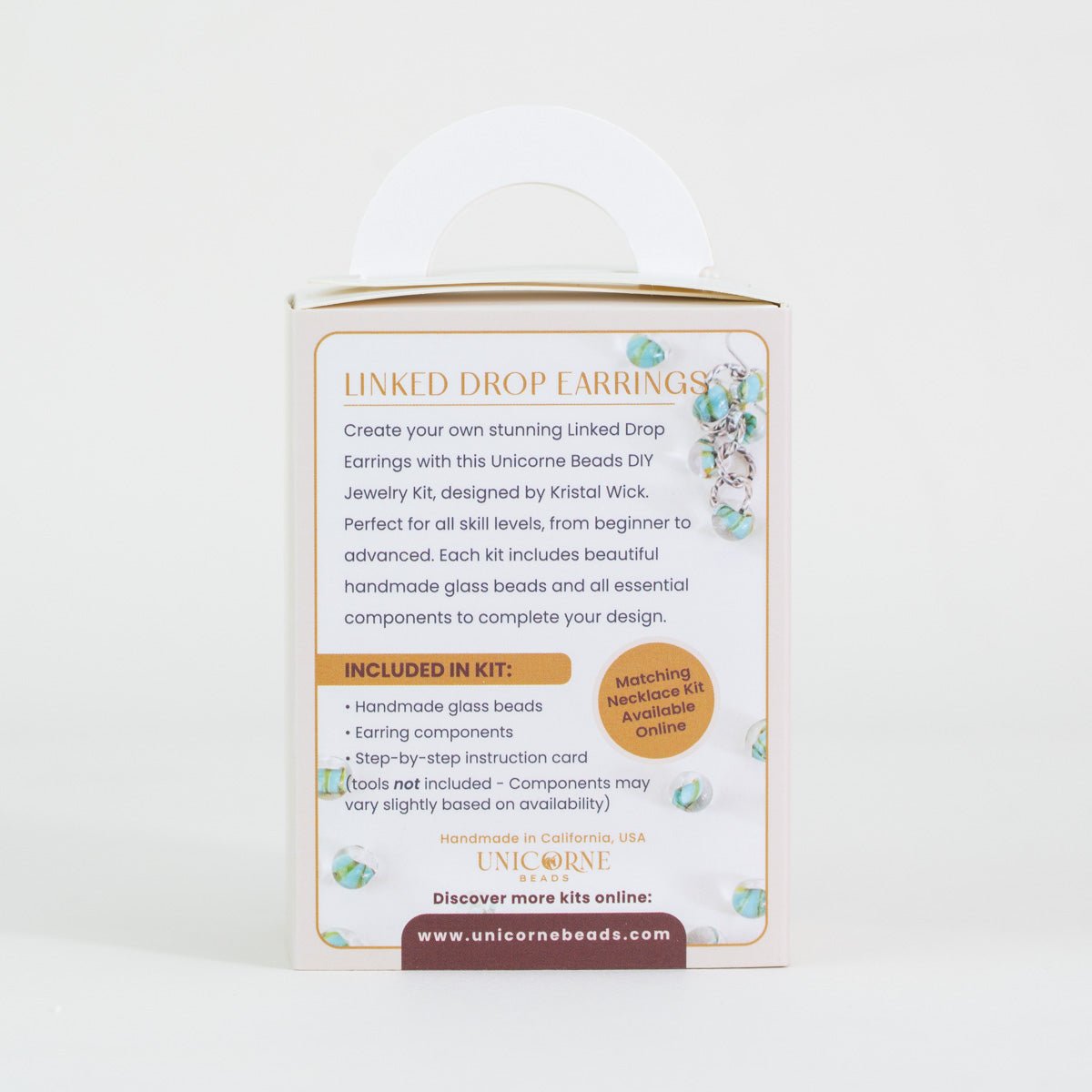 Green Exotic glass bead earring kit designed by Krystal Wick