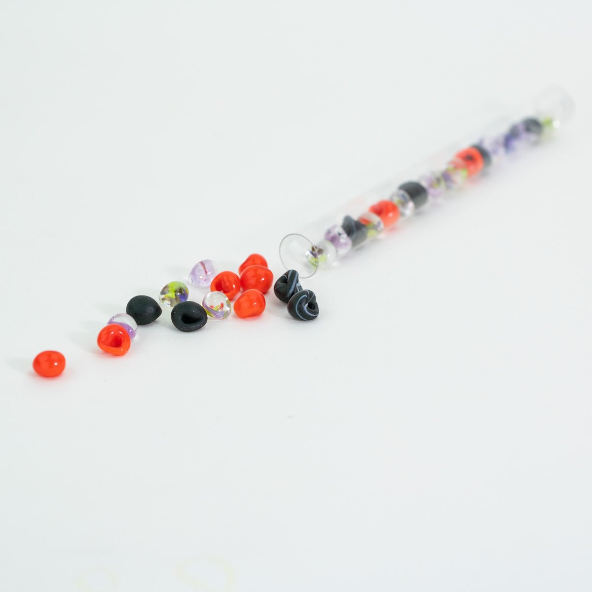 Halloween Palette Teardrop Bead Tube - Mixed Colors - Premium Glass Beads - Unicorne Beads