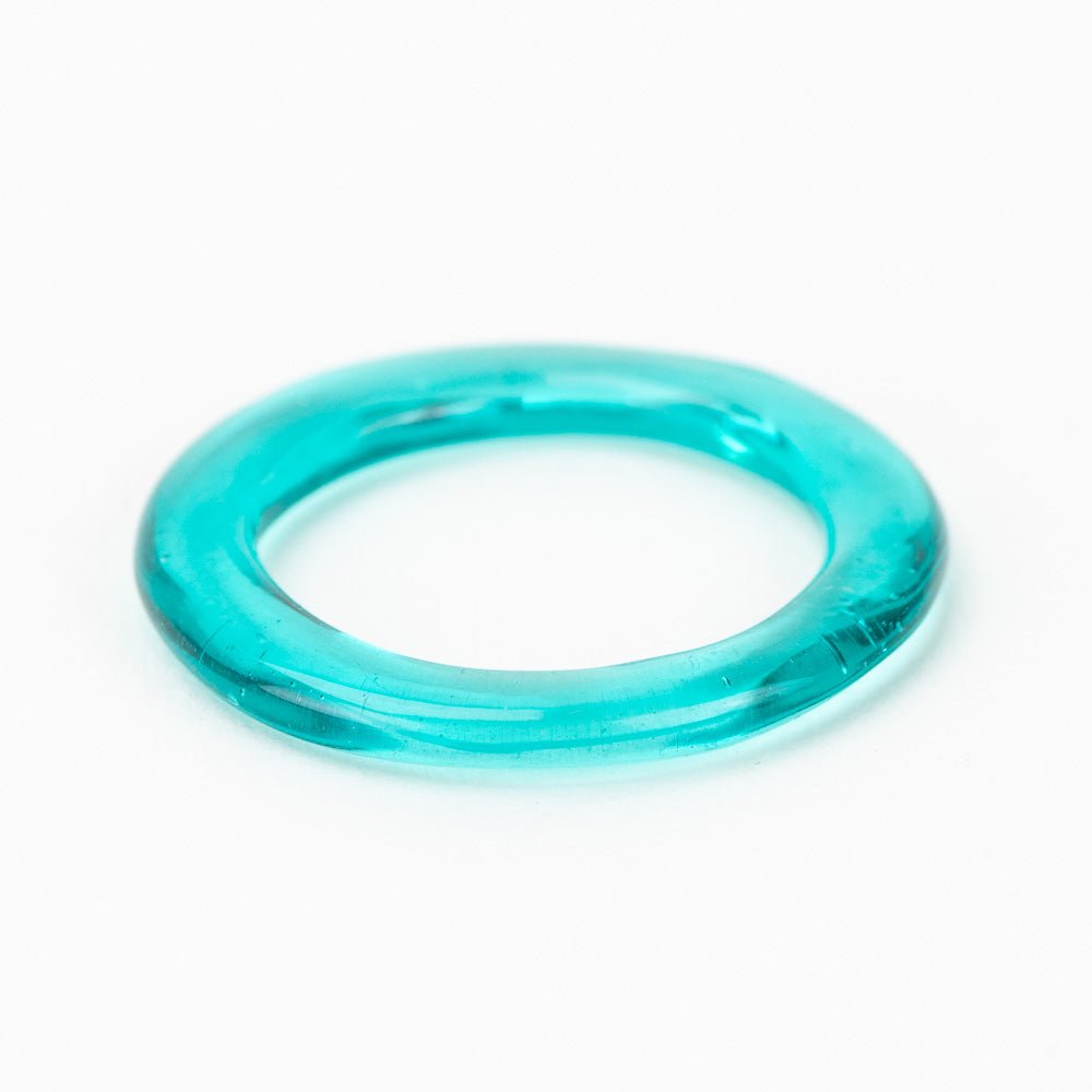 Halo Beads - Large - Aqua - Handmade Glass Beads - Unicorne Beads