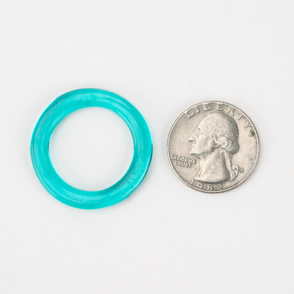 Halo Beads - Large - Aqua - Handmade Glass Beads - Unicorne Beads