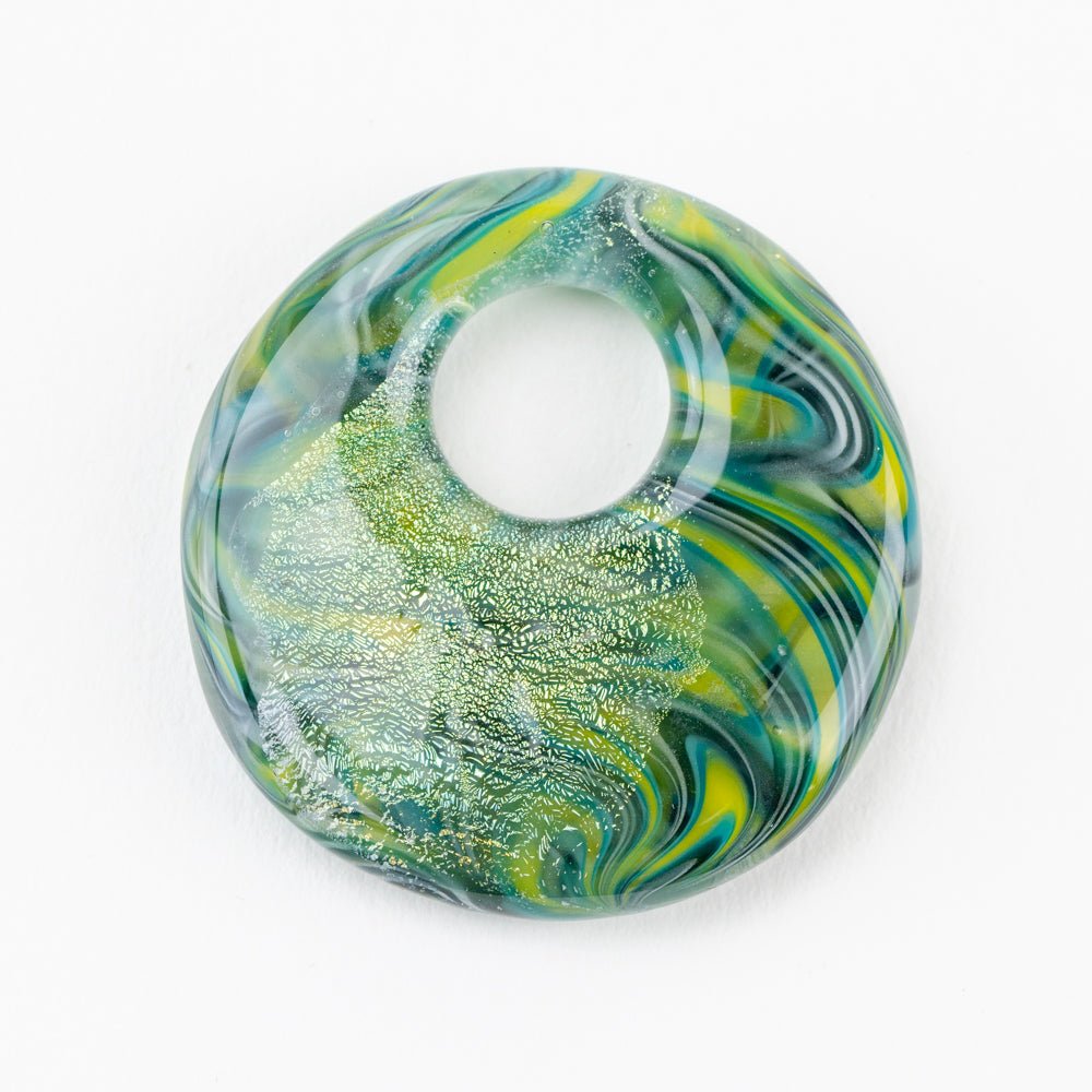 Halo Disk - Large - Dragons Tail - Handmade Glass Beads - Unicorne Beads