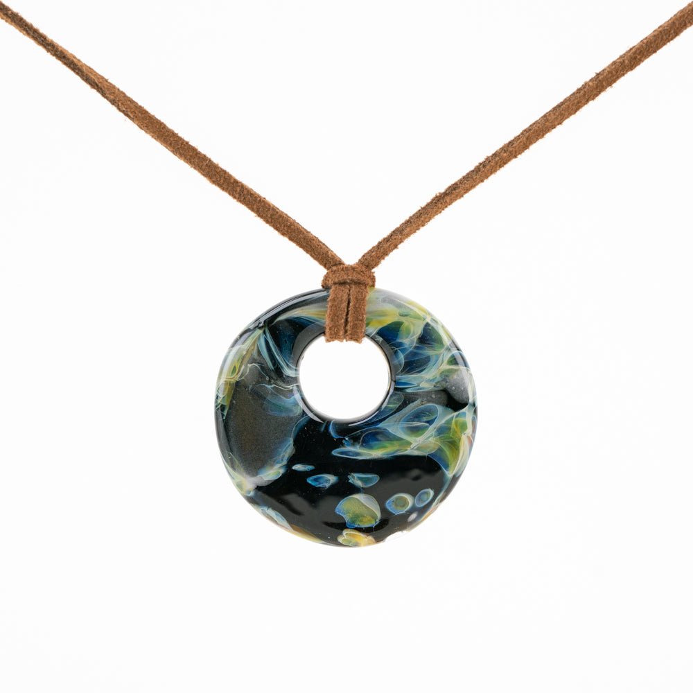 Halo Disk - Large - Icy Mountain - Handmade Glass Beads - Unicorne Beads