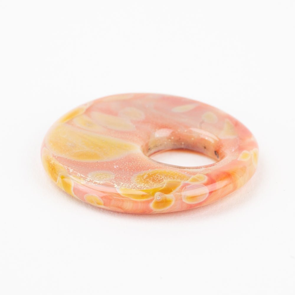 Halo Disk - Large - Pink Ginger - Handmade Glass Beads - Unicorne Beads