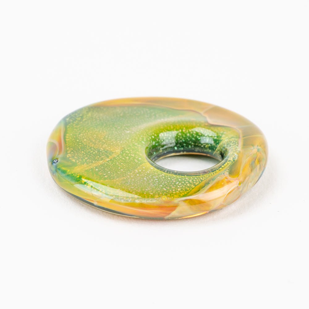 Halo Disk - Large - Royal Green - Handmade Glass Beads - Unicorne Beads