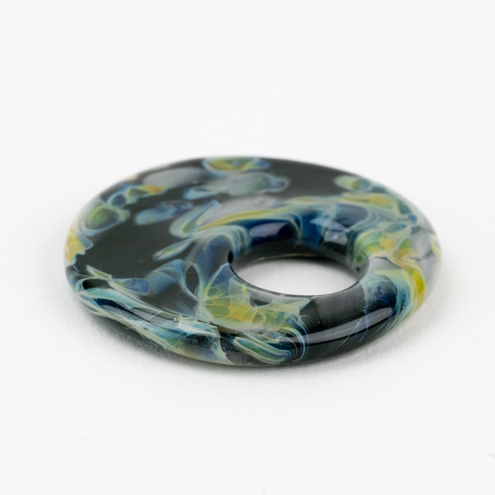 Halo Disk - Large - Smoke on the Water - Handmade Glass Beads - Unicorne Beads