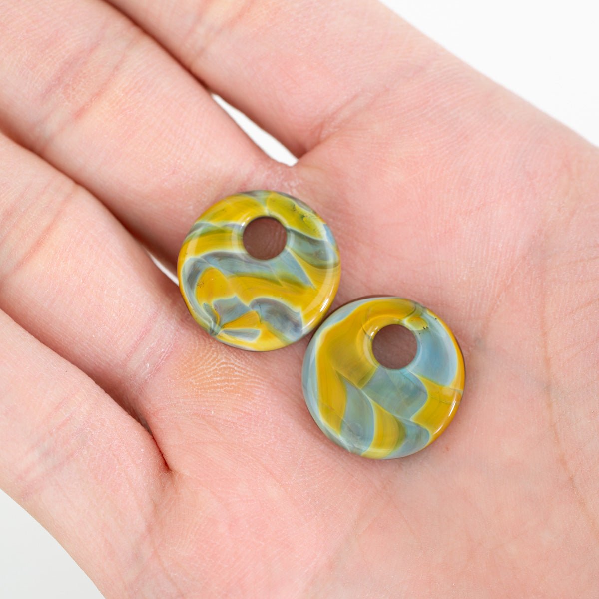 Halo Disk - Small - Aurora Sands (2 beads) - Premium Glass Beads - Unicorne Beads