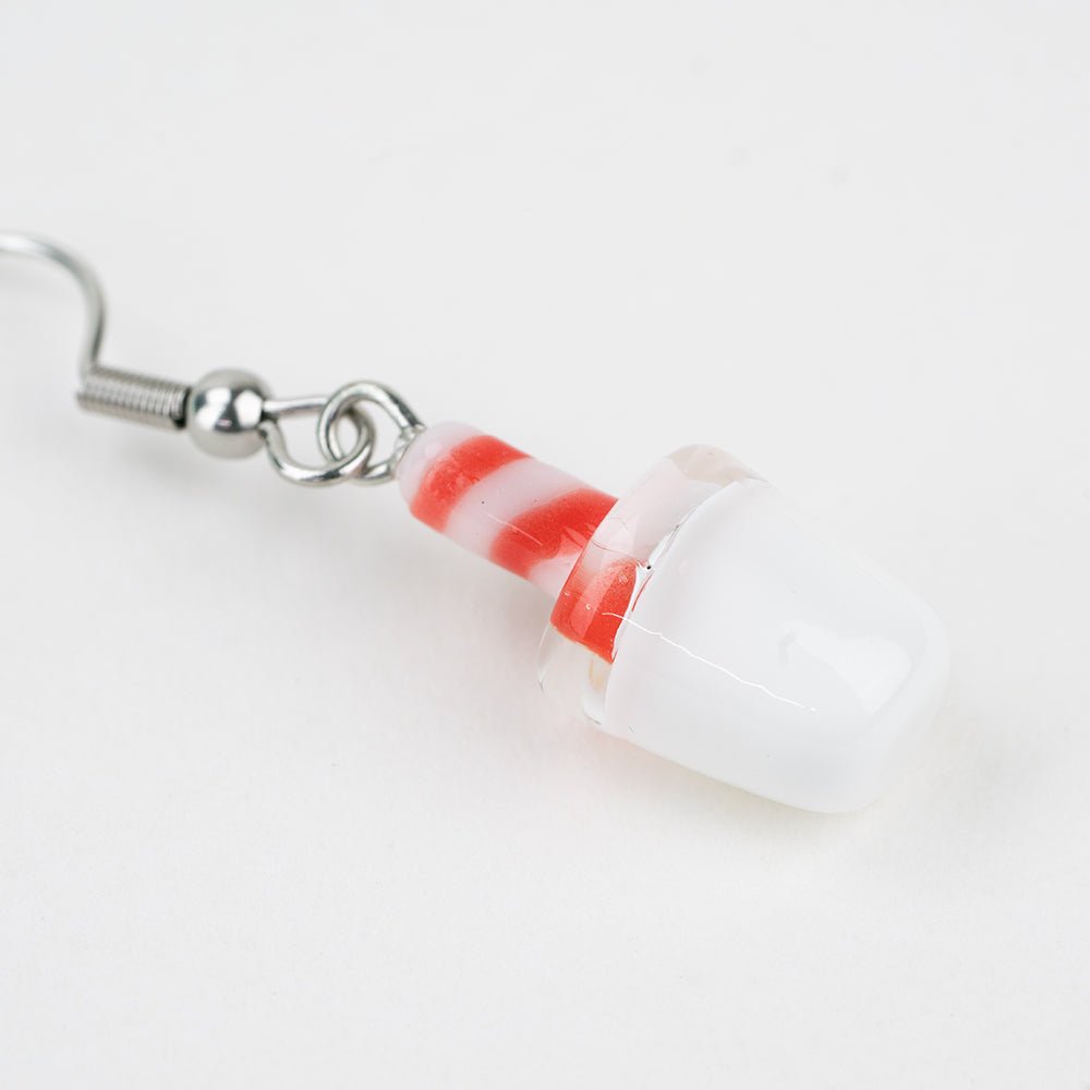 Holiday Earrings - Milk and Cookies - Handmade Glass Beads - Unicorne Beads