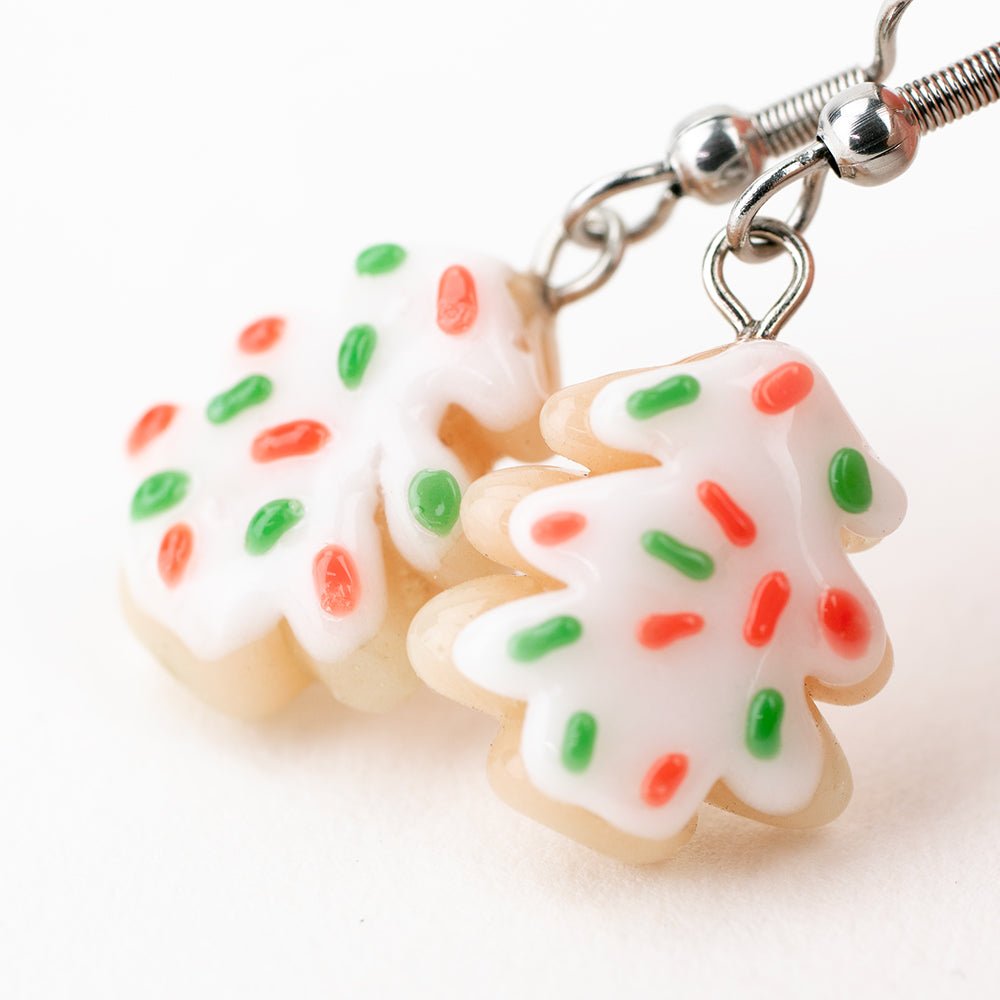 Holiday Earrings - Sugar Cookie - Handmade Glass Beads - Unicorne Beads