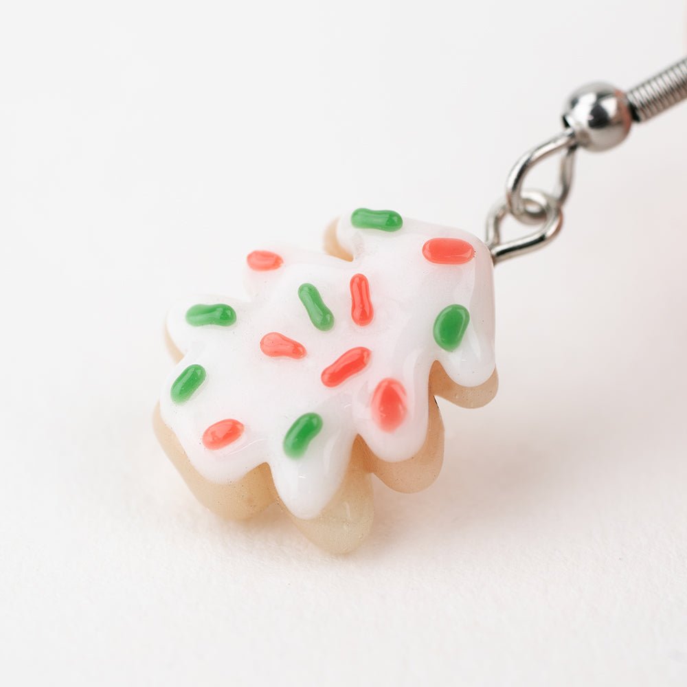 Holiday Earrings - Sugar Cookie - Handmade Glass Beads - Unicorne Beads
