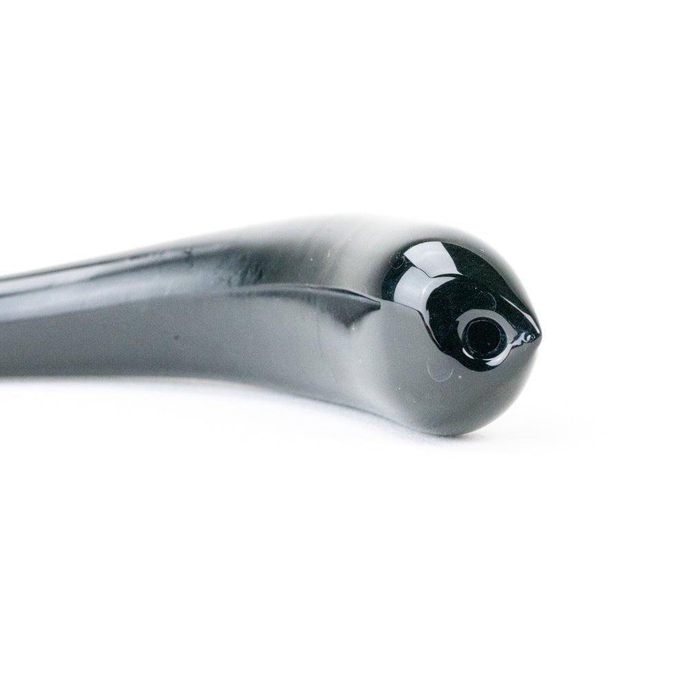 Hollow Crescent Tube - Large - Black Licorice - Handmade Glass Beads - Unicorne Beads