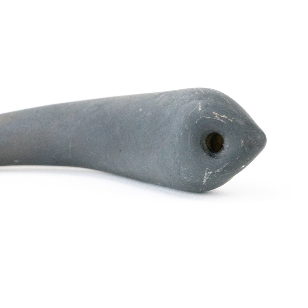 Hollow Crescent Tube - Large - Matte - Black Licorice - Handmade Glass Beads - Unicorne Beads