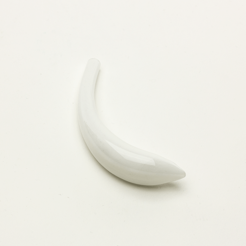 Hollow Crescent Tube - Small - Coconut Cove - Handmade Glass Beads - Unicorne Beads