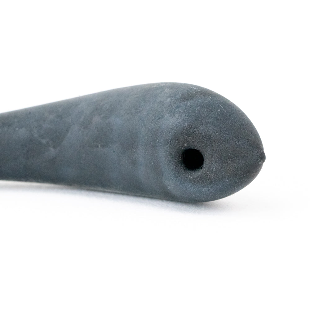 Hollow Crescent Tube - Small - Matte - Black Licorice - Handmade Glass Beads - Unicorne Beads