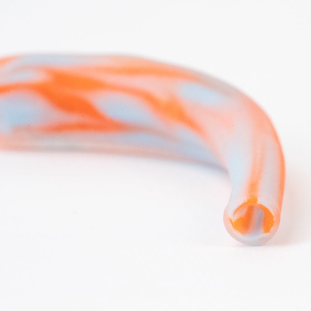 Hollow Crescent Tube - Small - Matte - Koi Fish - Handmade Glass Beads - Unicorne Beads