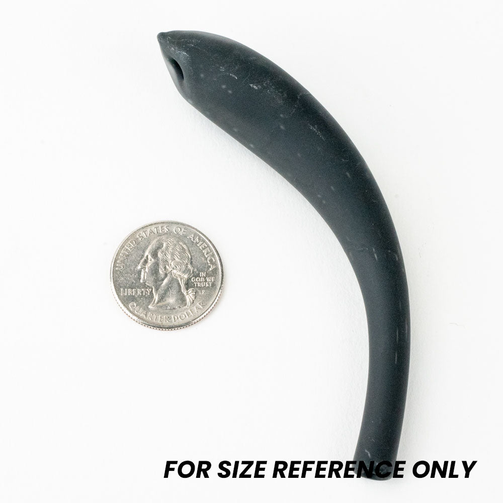 Hollow Crescent Tube - Small - Matte - Royal - Handmade Glass Beads - Unicorne Beads