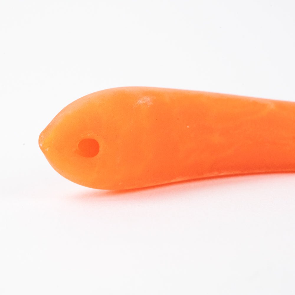 Hollow Crescent Tube - Small - Matte - Tangerine - Handmade Glass Beads - Unicorne Beads