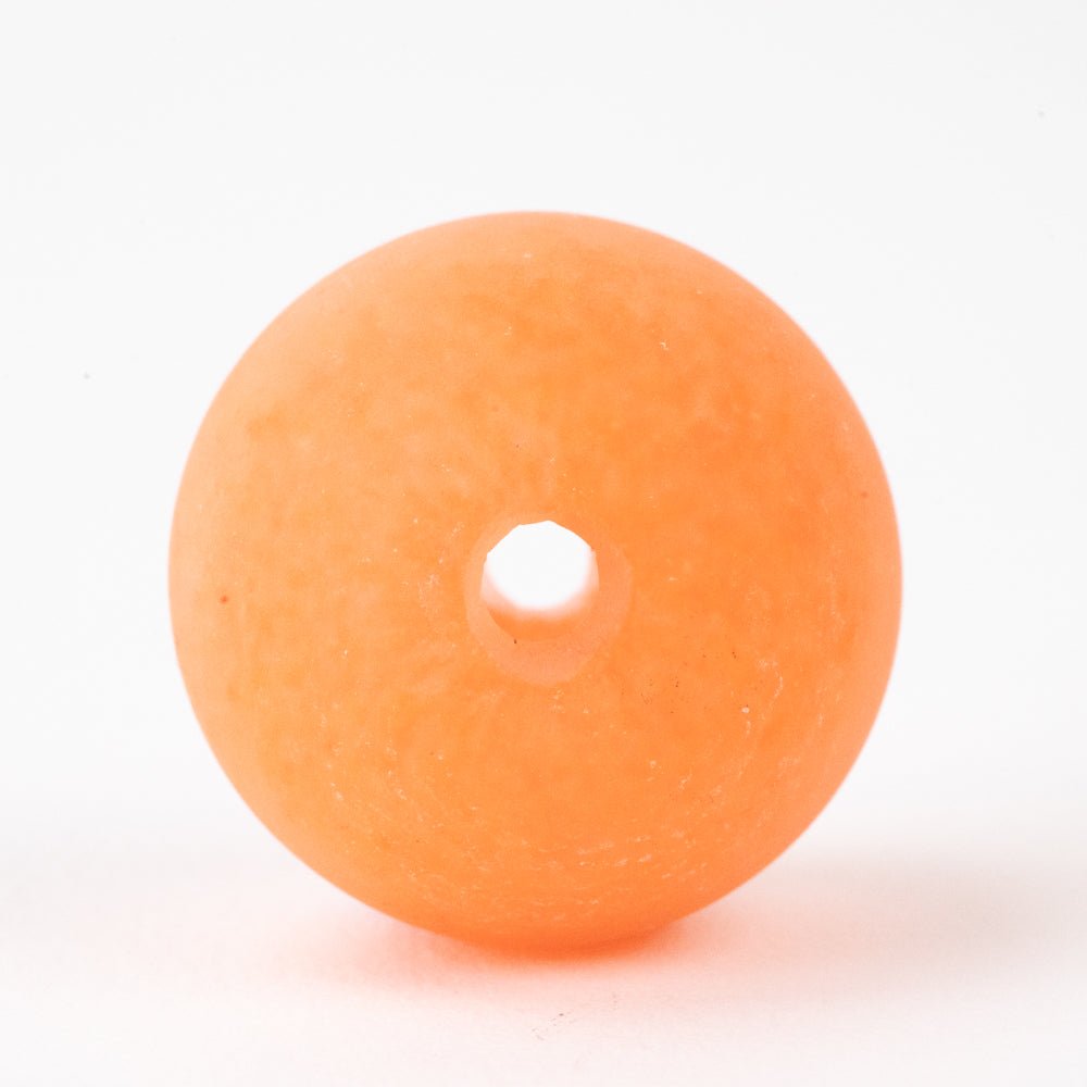 Hollow Marble - Matte - Orange Splash - Handmade Glass Beads - Unicorne Beads