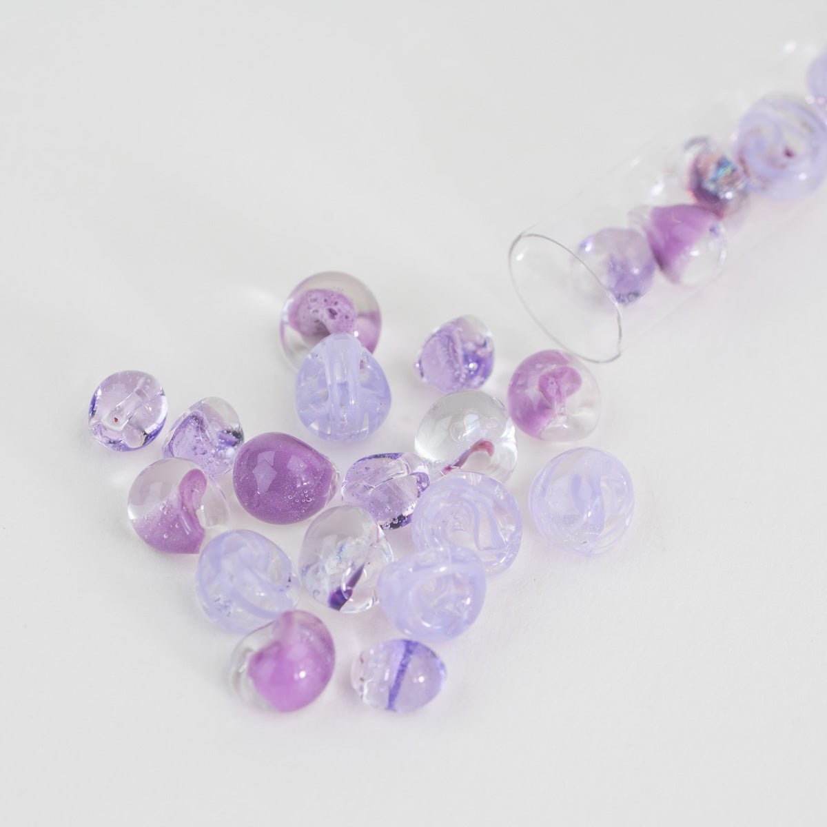 Lavender Mist Palette Teardrop Bead Tube - Mixed Colors - Premium Glass Beads - Unicorne Beads